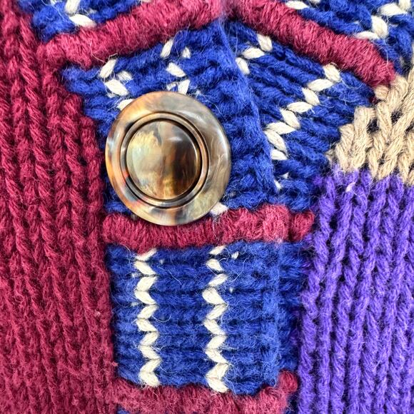 Storybook Knits Womens Cardigan Sweater Size M Hand Knit Vintage Ramie Cotton - Picture 4 of 7